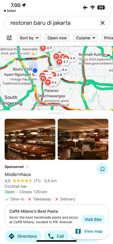 Modernhaus local search visibility result